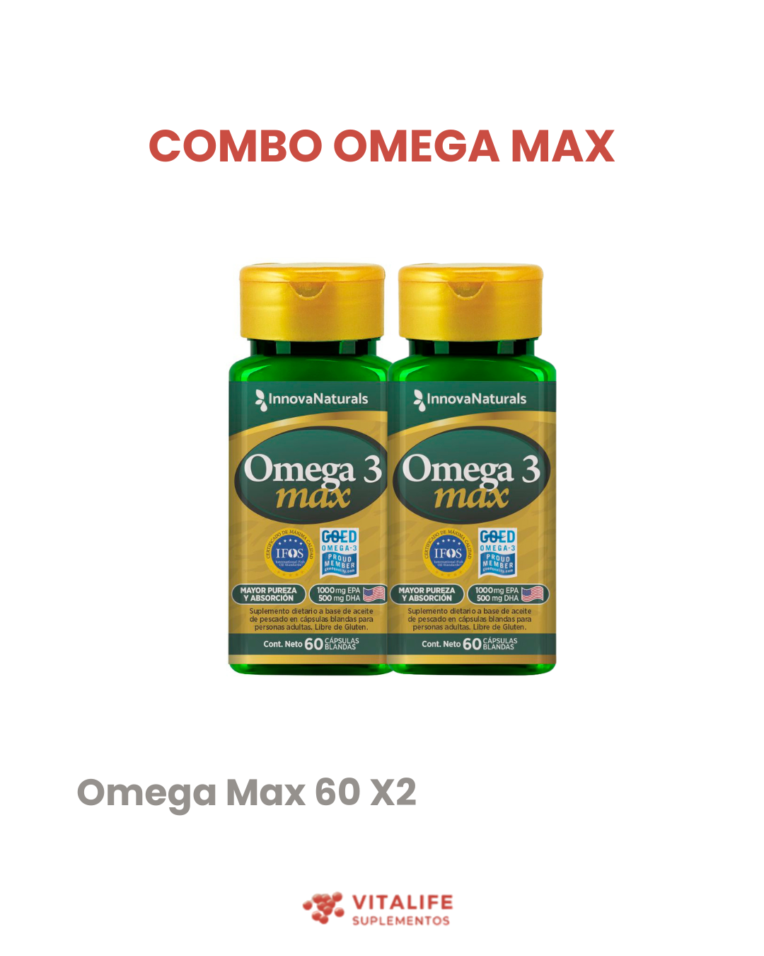 Combo Omega Max 120 cápsulas (2 unidades de 60 capsulas)